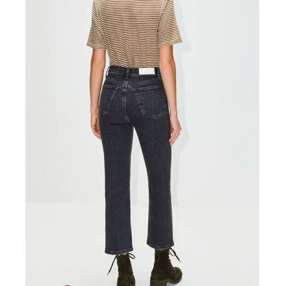 RE/DONE 70's Crop Boot Jeans in Stoned Noir Size 29 NWT - Picture 2 of 13